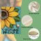 Welcome Spring Summer Sunflower Decorative Garden Flag, Floral Bumble Bee Blue Yard Outside Decorations